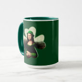 Mona Lisa St. Patrick's Day Kleeblatt Tasse (Vorderseite Links)