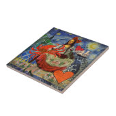 Mona Lisa Sternennacht Collage: Whimsical Surreal Fliese (Seite)