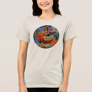 Mona Lisa Sternennacht Collage: Whimsical Surreal Tri-Blend Shirt