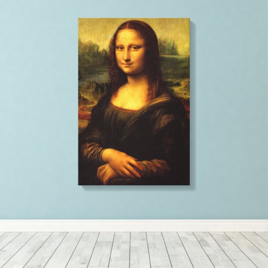 Mona Lisa Stretched Canvas Print Leinwanddruck (Insitu (Holzboden))