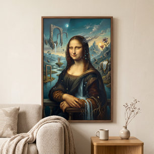 Mona Lisa Surrealismus Traumhaftes abstraktes Desi Poster