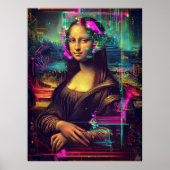 Mona Lisa Synthwave Cyberpunk Kunst Poster (Vorne)