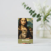 Mona Lisa & tabby cat Visitenkarte (Stehend Vorderseite)