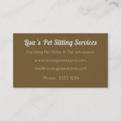 Mona Lisa & tabby cat Visitenkarte (Rückseite)