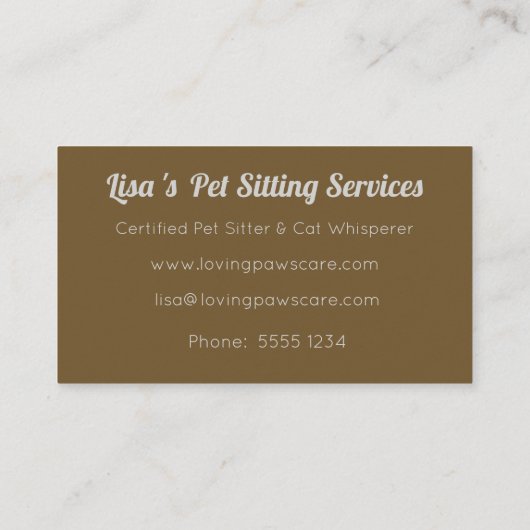 Mona Lisa & tabby cat Visitenkarte (Rückseite)