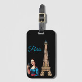 Mona Lisa Taking Selfie Luggage Tag Gepäckanhänger (Vorderseite Vertikal)