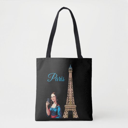 MONA LISA TAKING SELFIE SURREAL PARIS TASCHE (Vorderseite)