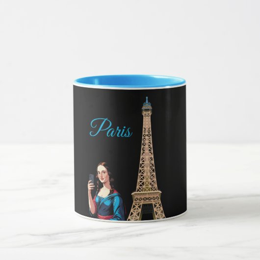 MONA LISA TAKING SELFIE SURREAL PARIS  TASSE (Zentrum)