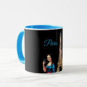 MONA LISA TAKING SELFIE SURREAL PARIS  TASSE (Vorderseite Links)
