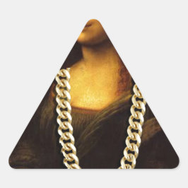 Mona Lisa Thug Art Life Dreieckiger Aufkleber