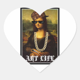 Mona Lisa Thug Art Life Herz-Aufkleber