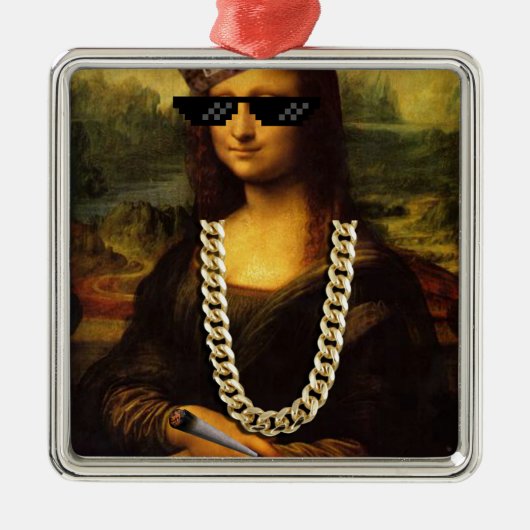 Mona Lisa Thug Art Life Ornament Aus Metall (Vorne)