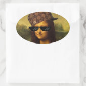 Mona Lisa Thug Art Life Ovaler Aufkleber (Tasche)