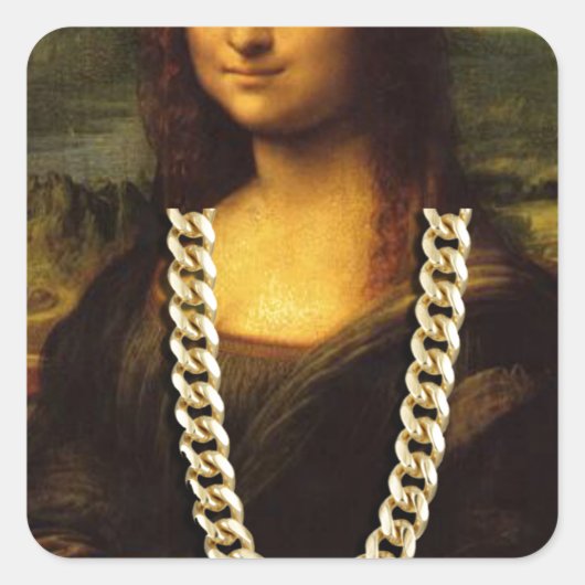 Mona Lisa Thug Art Life Quadratischer Aufkleber (Vorderseite)