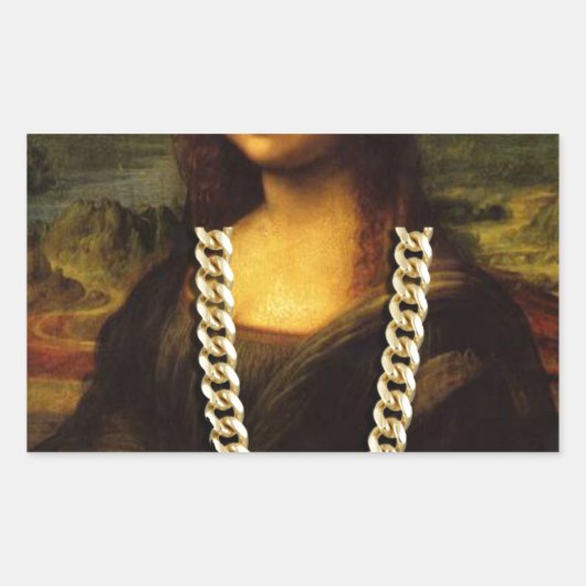Mona Lisa Thug Art Life Rechteckiger Aufkleber (Vorderseite)