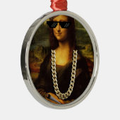 Mona Lisa Thug Art Life Silbernes Ornament (Rechts)