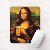 Mona Lisa trinkt Bier, Bierliebhaber Mousepad (Mit Mouse)