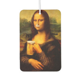 Mona Lisa trinkt Bier Liebhaber Autolufterfrischer