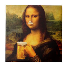 Mona Lisa trinkt Bier Liebhaber Fliese