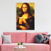 Mona Lisa trinkt Bier Liebhaber Leinwanddruck (Insitu (Wohnzimmer))