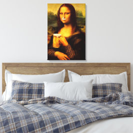Mona Lisa trinkt Bier Liebhaber Leinwanddruck