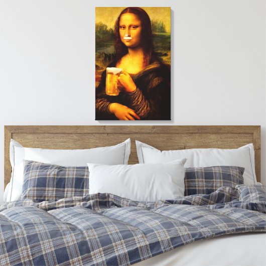 Mona Lisa trinkt Bier Liebhaber Leinwanddruck (Insitu (Schlafzimmer))