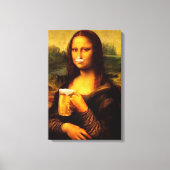 Mona Lisa trinkt Bier Liebhaber Leinwanddruck (Vorderseite)