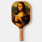Mona Lisa trinkt Bier Liebhaber Pickleball Schläger (Vorderseite)