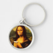 Mona Lisa trinkt Bier Liebhaber Schlüsselanhänger (Vorne)