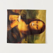 Mona Lisa trinkt Bier Liebhaber Wandteppich (Vorderseite (Horizontal))