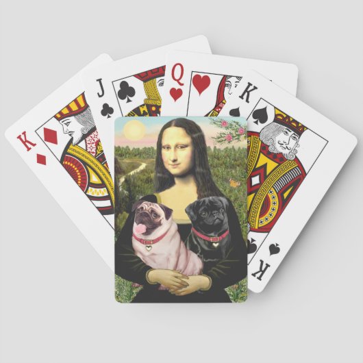 Mona Lisa - Two Pugs Spielkarten (Rückseite)