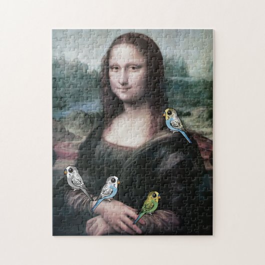 Mona Lisa u. Budgies Puzzle (Vertikal)