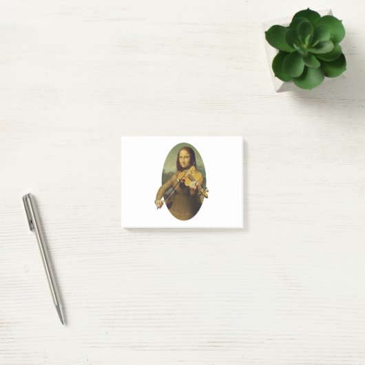 Mona Lisa übt Violine oder Viola Post-it Klebezettel (Büro)