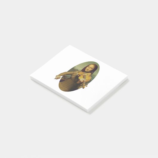 Mona Lisa übt Violine oder Viola Post-it Klebezettel (angewinkelt)