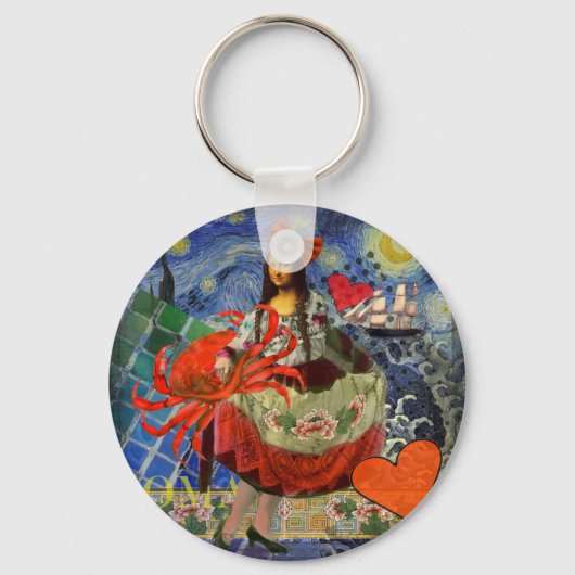 Mona Lisa und Crab Schlüsselanhänger (Vorderseite)