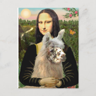 Mona Lisa und ihr Llama Postkarte