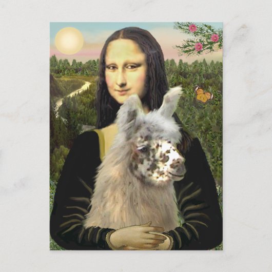 Mona Lisa und ihr Llama Postkarte (Vorderseite)
