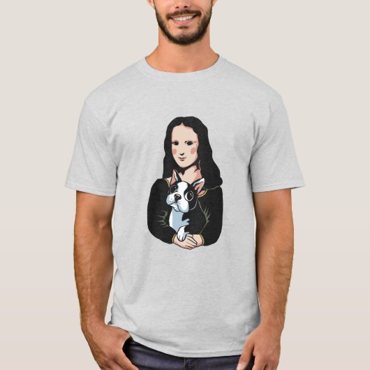 Mona Lisa und ihre Boston Terrier T-Shirt (Vorderseite)