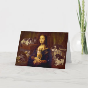 Mona Lisa und ihre Katze Karte