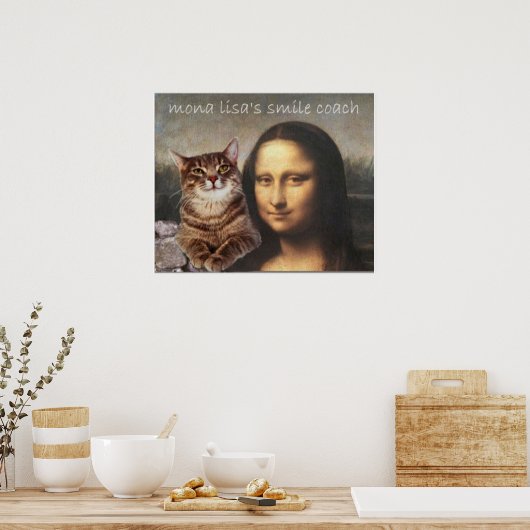 Mona Lisa und ihre Katze Poster (Küche)