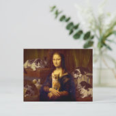 Mona Lisa und ihre Katze Postkarte (Stehend Vorderseite)
