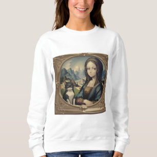 Mona Lisa und ihre Katze Sweatshirt