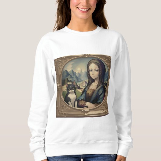 Mona Lisa und ihre Katze Sweatshirt (Vorderseite)