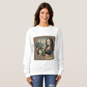 Mona Lisa und ihre Katze Sweatshirt (Vorne ganz)