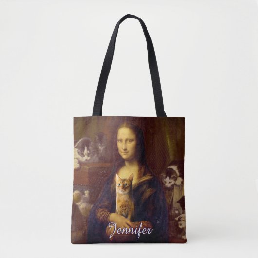 Mona Lisa und ihre Katze Tasche (Vorderseite)