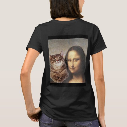 Mona Lisa und Katzenkumpel T-Shirt (Rückseite)