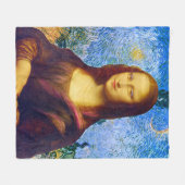 Mona Lisa und Van Gogh Fleecedecke (Vorderseite (Horizontal))