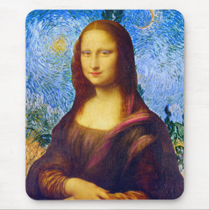Mona Lisa und Van Gogh Mousepad