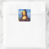 Mona Lisa und Van Gogh Quadratischer Aufkleber (Tasche)