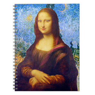 Mona Lisa und Van Gogh Square Notizblock